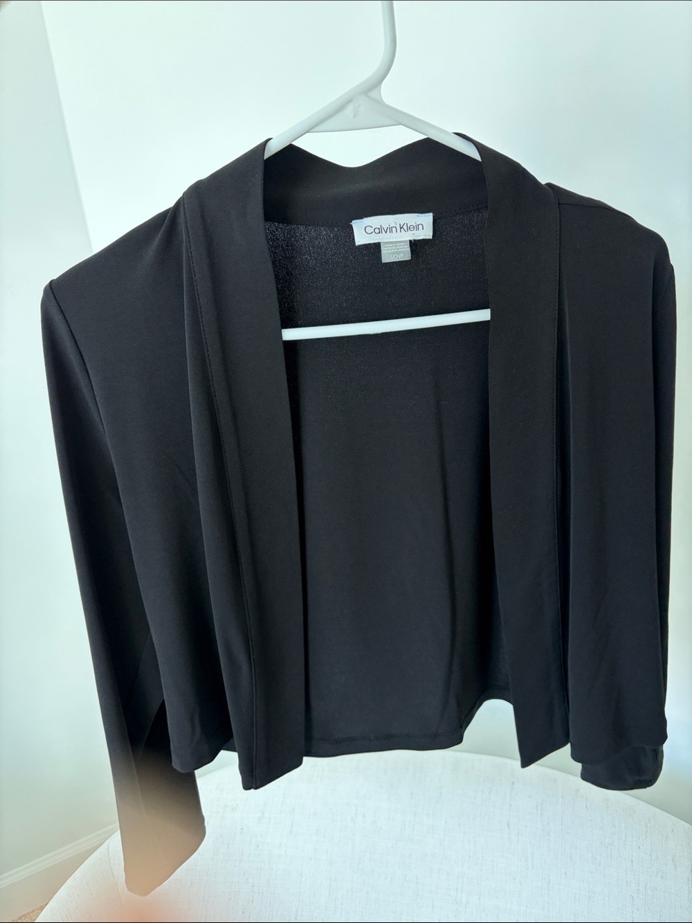 Calvin Klein Black Open-Front Blazer Cardigan